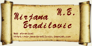 Mirjana Bradilović vizit kartica